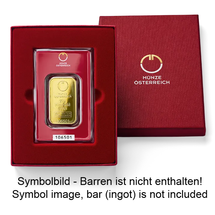 Barrenverpackung 20 Gramm Goldbarren